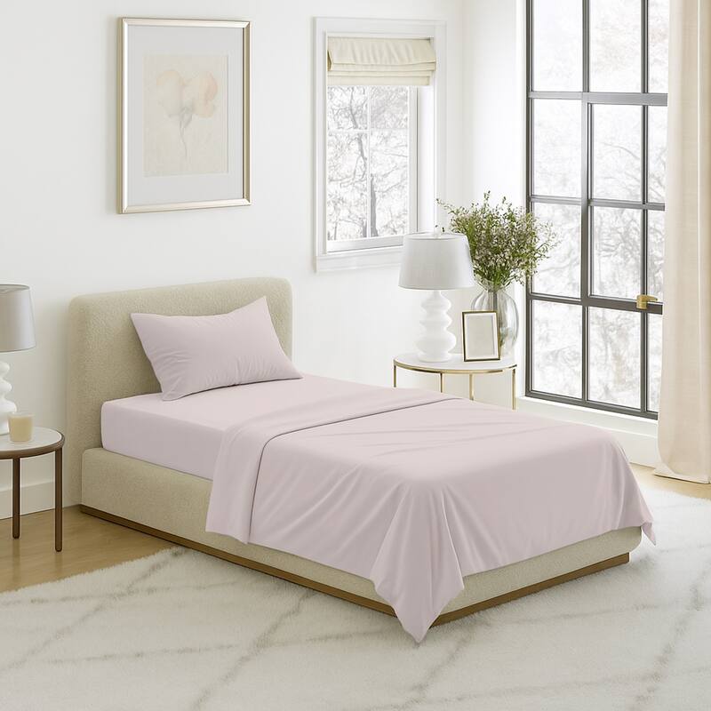 Brushed Microfiber Sheet Set-3 Piece Bed Linens-Fitted & Flat Sheets, Plus Pillowcase by Windsor Home (Twin XL, Beige)