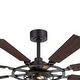 preview thumbnail 23 of 38, 52/65 Inch Ceiling Fan with Light, Modern Matte Black 8-Blade Fan, Reversible Wood Grain Blades, DC Motor, Remote Control