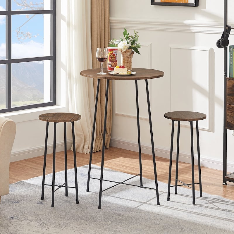 Taomika, Bistro Pub Table Round Dining Table-Brown/Black/Coffee/Maple Color-Four Colors