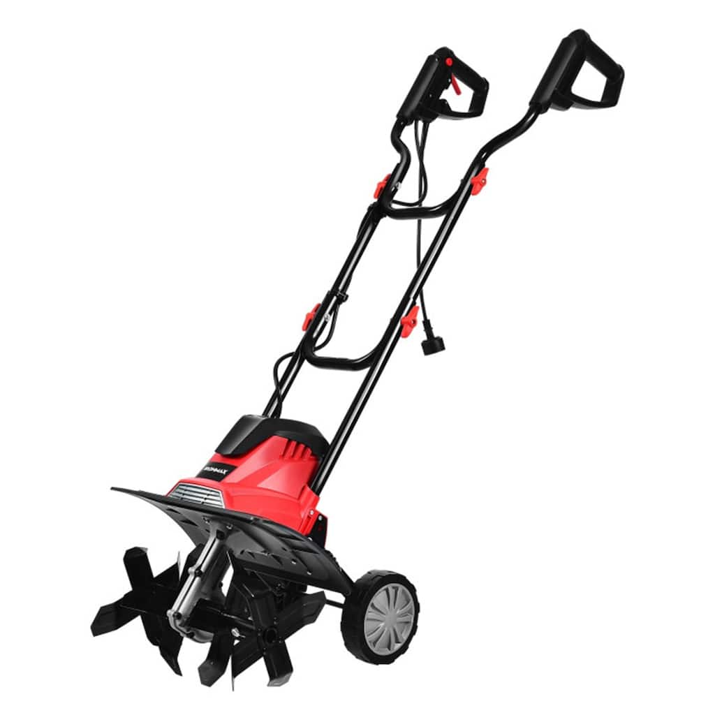 Electric Garden Tiller Cultivator 10 Amp with 14-Inch Working Width and 4 Blades for Soil - 41" x 40" x 14.5" (L x W x H)