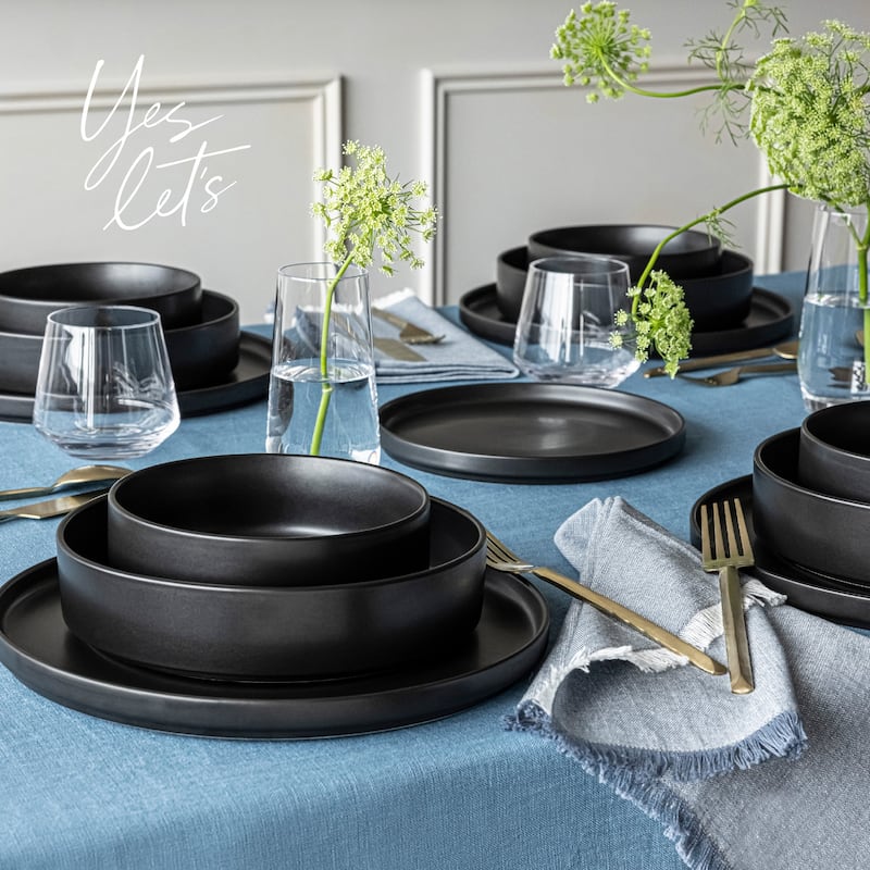 over&back Stackable 40oz Semi-Matte Stoneware Dinner Bowls