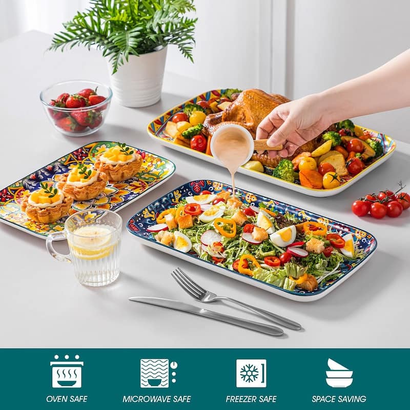 vancasso SIMI 3-Piece Bohemian Porcelain Sushi Serving Set