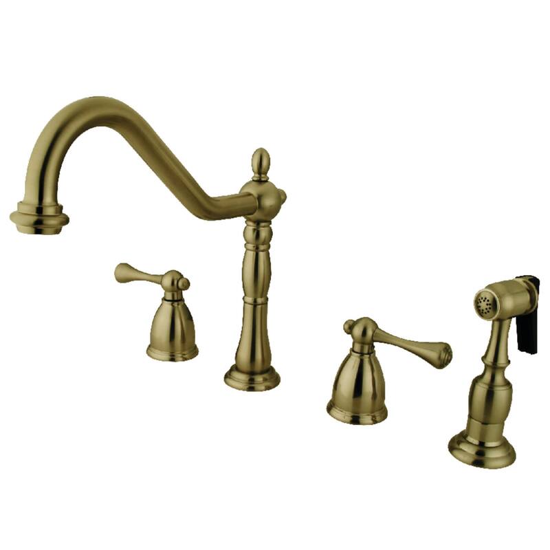 Kingston Brass Heritage 1.8 GPM Widespread Kitchen Faucet - Includes
