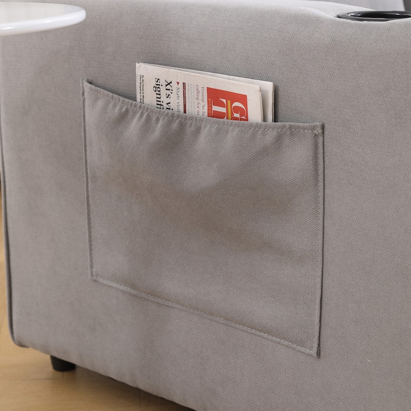 Foldable Tufted Loveseat with Pull Out Bed and Side Pockets