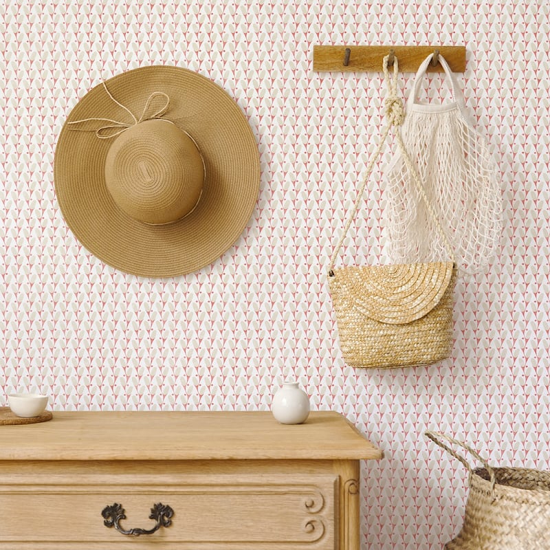 A-Street Prints Landon Pink Abstract Geometric Wallpaper