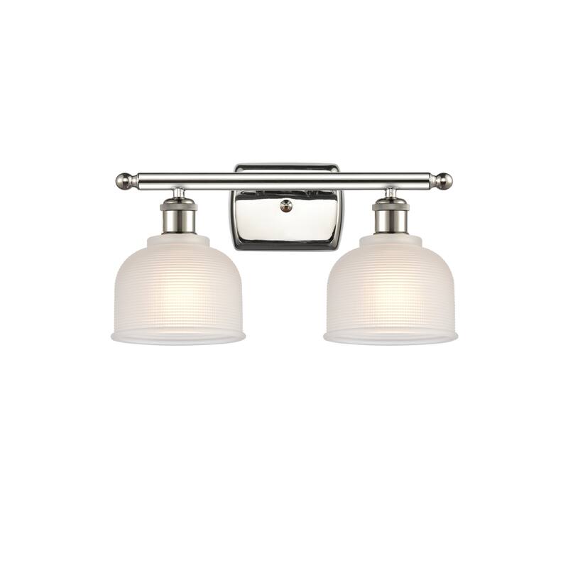 Innovations Lighting Dayton 2 Light 16" Wide Bathroom Vanity Light - Polished Nickel / White