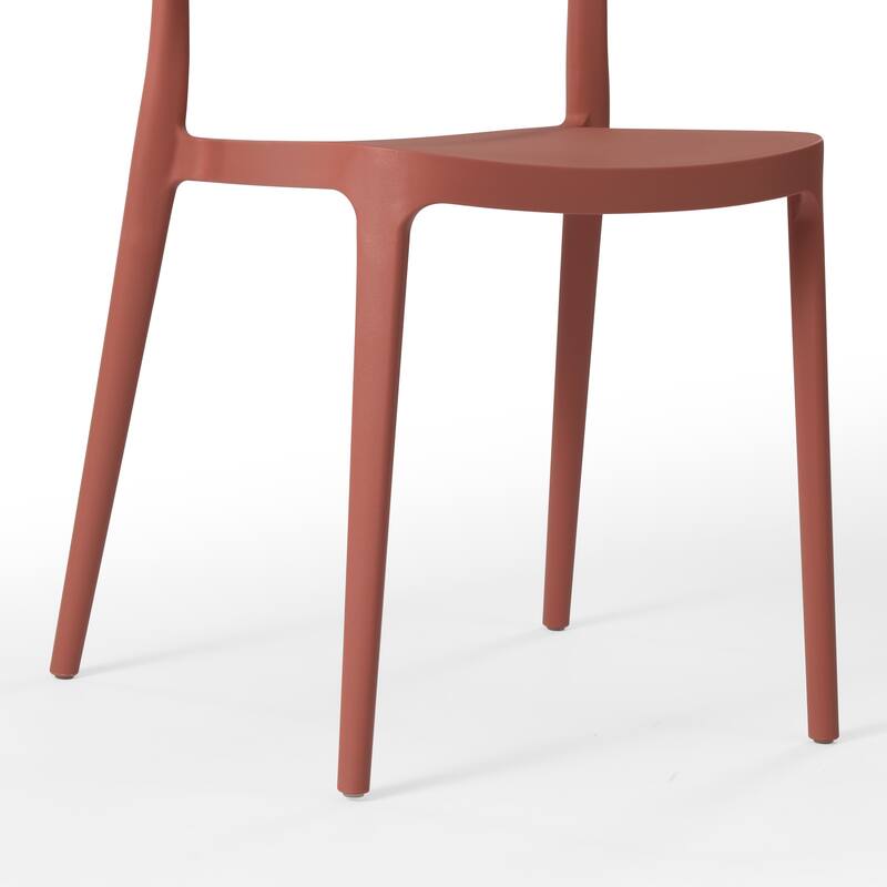 Frond and Form Modern Outdoor Patio Stacking Dining Side Chair (Set of 2)