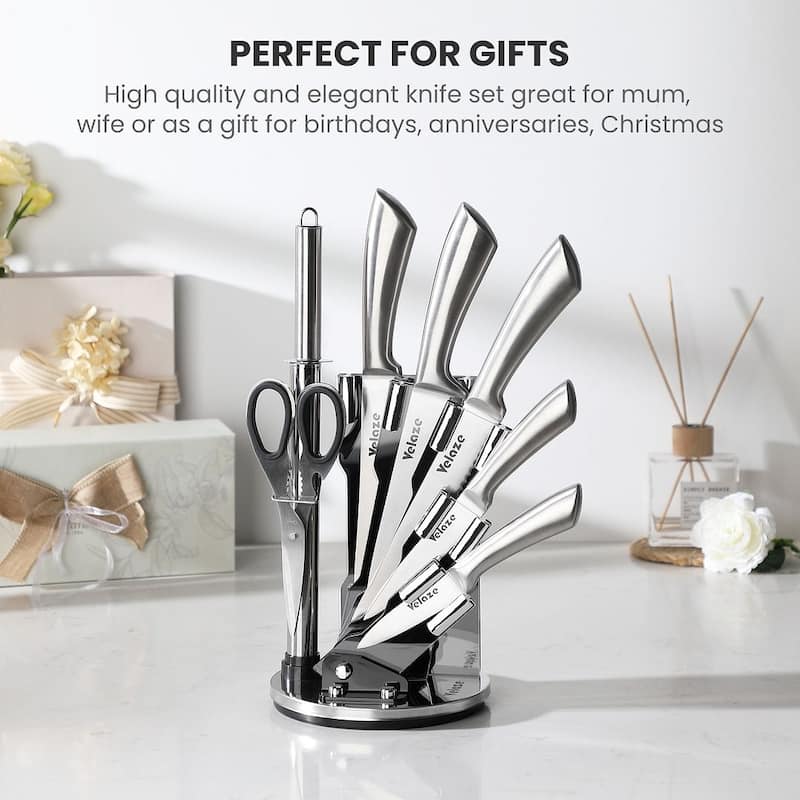 Velaze Aperol 8 pcs Knife Block Set with Storage