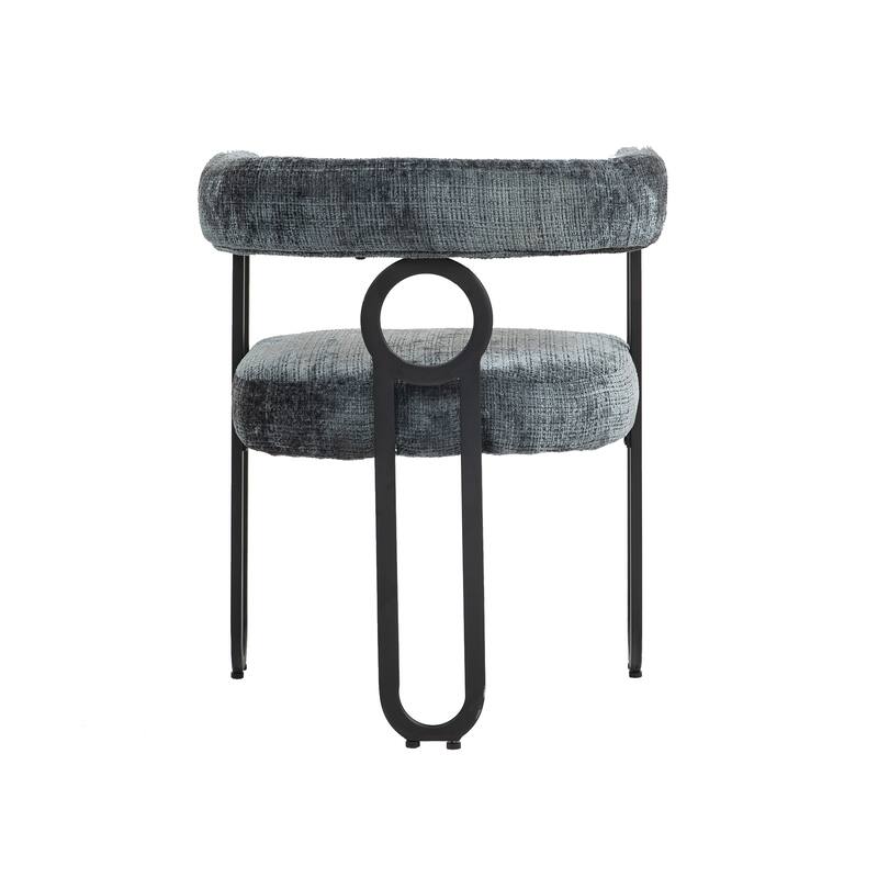Contemporary Chenille Fabric Upholstered Accent/Dining Chair/Barrel Side Chairs Kitchen Armchair for Living Room set of 1