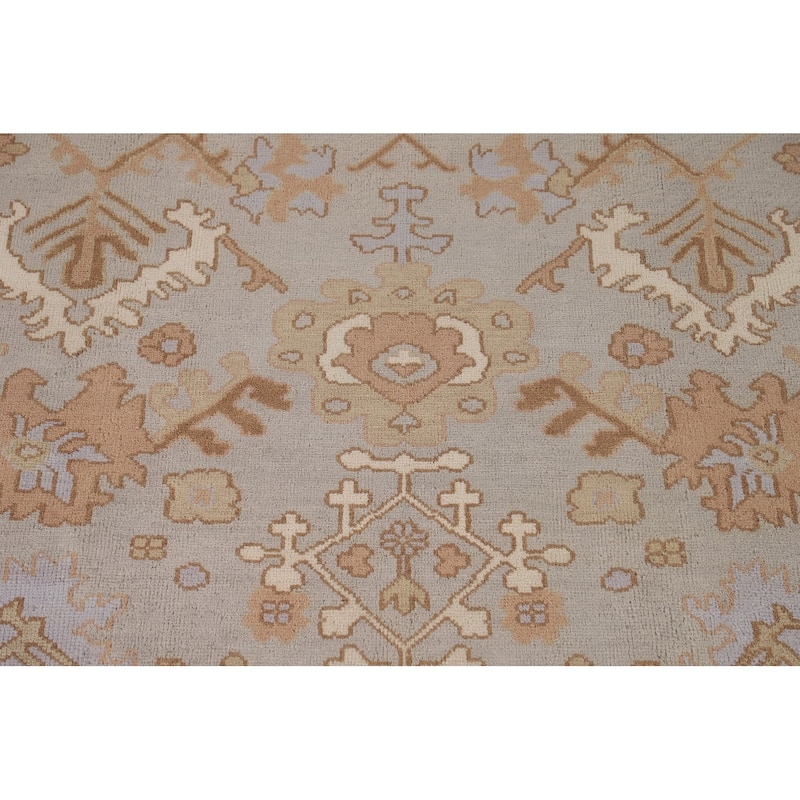 Gray Oushak Indian Area Rug Handmade Wool Carpet - 9'0"x 11'7"