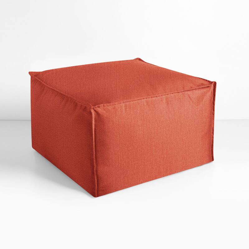 Sorra Home Sunbrella Outdoor Top Stitch Solid Bean Pouf