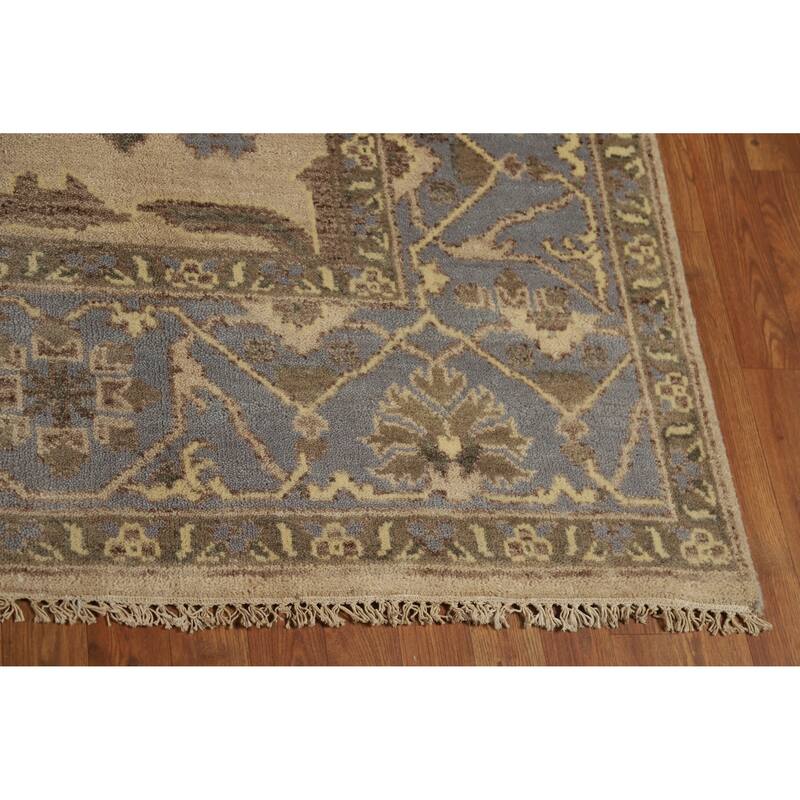 Camel Tone Oushak Indian Area Rug Handmade Wool Carpet - 8'2" x 9'9"
