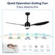preview thumbnail 23 of 39, 52" Ceiling Fan with Lights, Quiet DC Motor 3 ABS Blade Ceiling Fans, 6 Speed Levels, Reversible Ceiling Fan