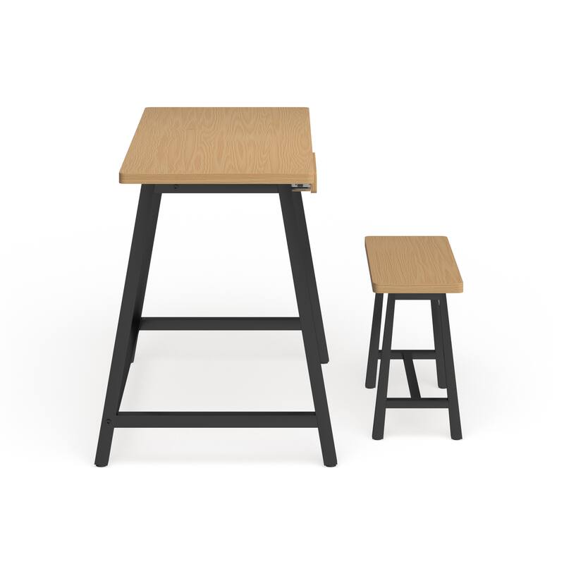Porch & Den Calvert Ashwood Homeroom Desk and Bench
