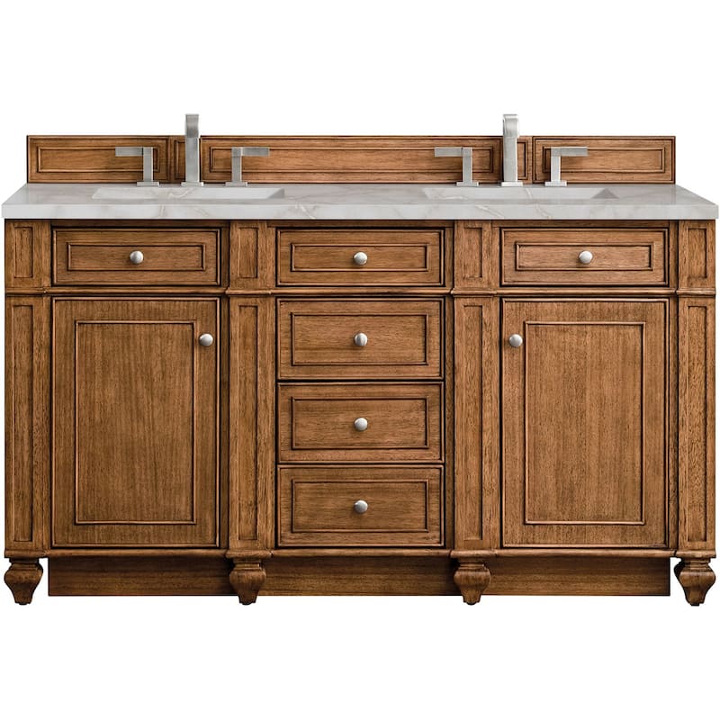 James Martin Vanities 157-V60D-FVSL Bristol 60" Free Standing Double - Saddle Brown