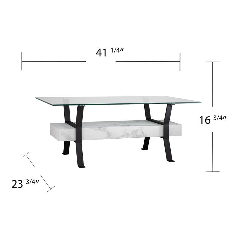 SEI Furniture Darvette Glass-Top Coffee Table