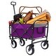 preview thumbnail 42 of 62, Foldable Wagon Cart with Strapping System, Utility Wagon Cart for Camping Shopping Sports Gardeing Fishing All-Terrain Wheels
