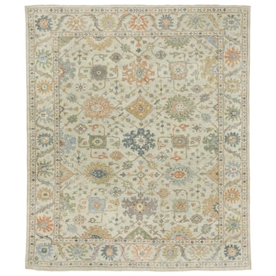 Style Haven Palma Wool Hand-Knotted Oriental Beige/ Green Area Rug
