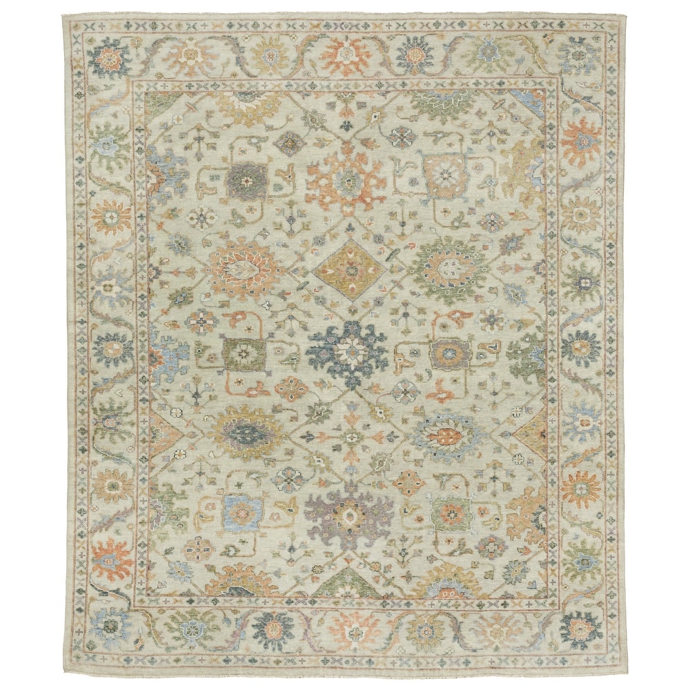 Style Haven Palma Wool Hand-Knotted Oriental Beige/ Green Area Rug
