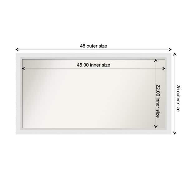 dimension image slide 65 of 93, Wall Mirror Choose Your Custom Size - Extra Large, Blanco White Wood