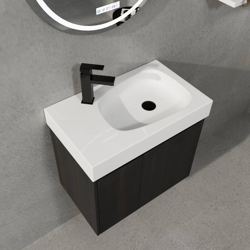 ARTCHIRLY 16/20/24/30/36 Inch Bathroom Vanity With Sink, Floating Bathroom Vanity With Soft Close Door