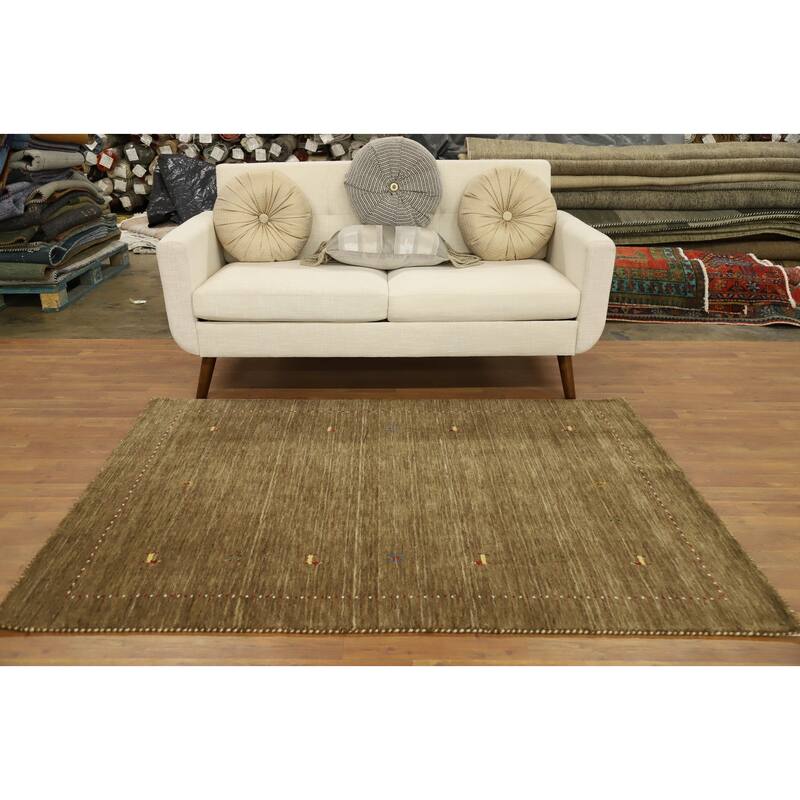 Hand Knotted Oriental 100% Wool Carpet Tribal Animal Pictorial Brown Gabbeh Area Rug - 6' 0'' X 4' 4''