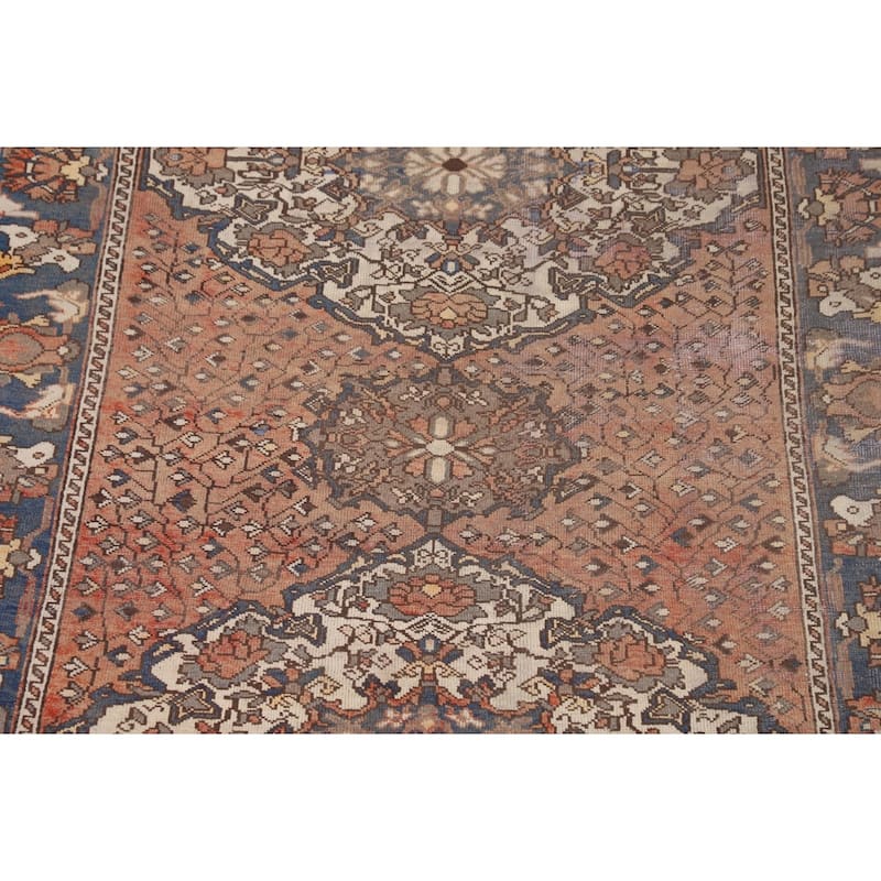 Bakhtiari Persian Vintage Area Rug Handmade Bedroom Wool Carpet - 5'2" x 10'1"