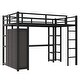 preview thumbnail 4 of 9, Metal Multi-functional Full Size Loft Bed with Desk,Shelves,Wardrobe,Kids and Baby