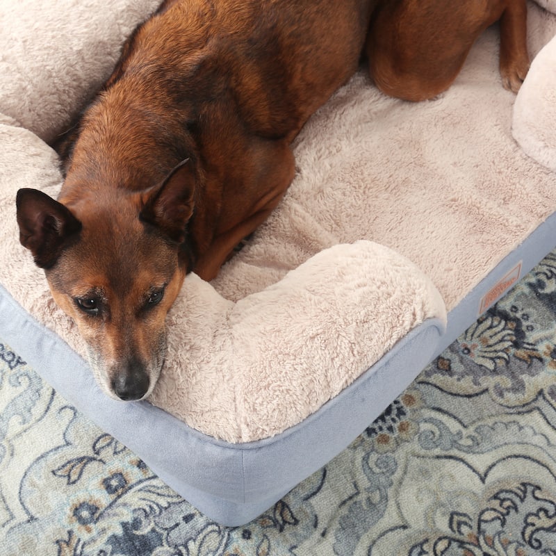 TOWN & COUNTRY EVERYDAY CuddleTown Comfy Solid Bolster Sofa Supportive Pet Bed