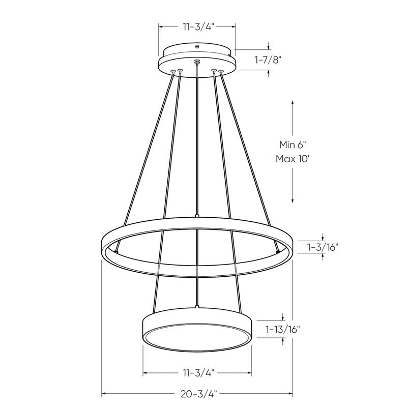 Drop Two Tier 20 Inch 5CCT LED Pendant