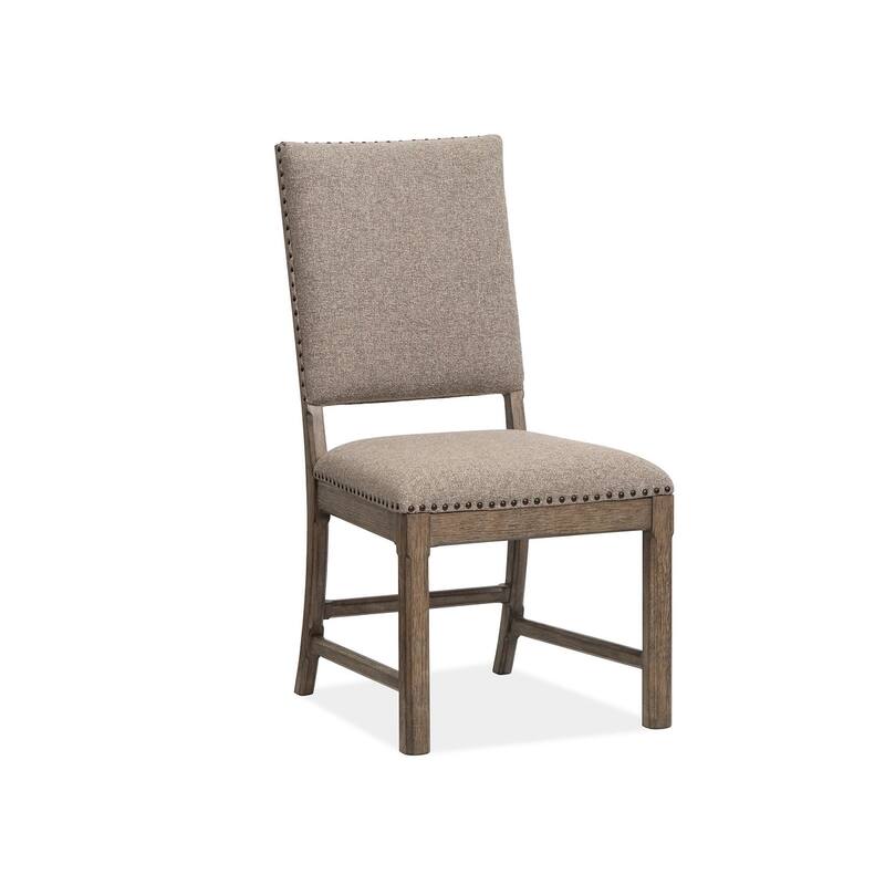 Magnussen Home Claremont Smokey Taupe Upholstered Side Chair Two Pack - 20''W x 25''D x 39.44''H - Set of 2 - 20''W x 25''D x 39.44''H - Smokey Taupe - Dining Height