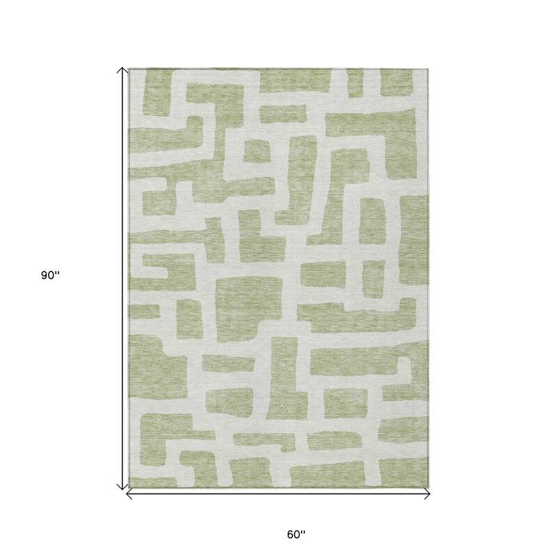 HomeRoots Abstract Transitional Rectangle Outdoor Rug