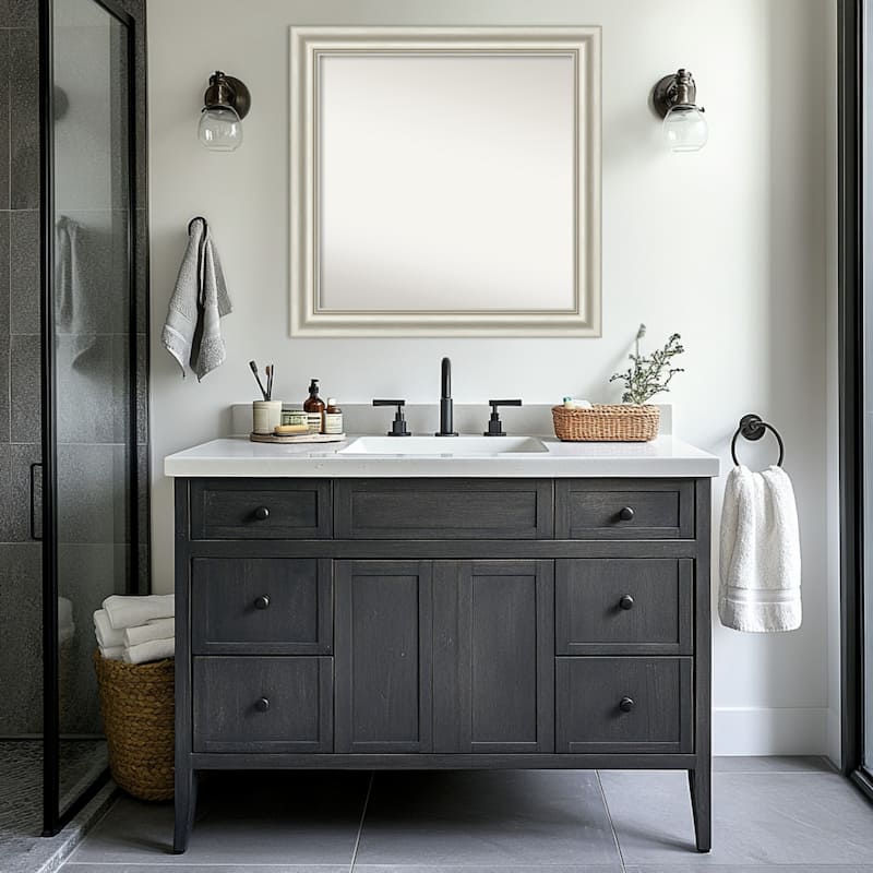 Sophia Non-Beveled Framed Bathroom Vanity Wall Mirror