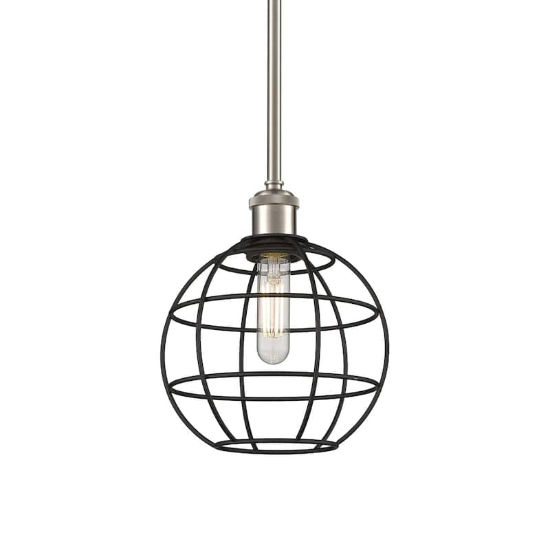 Innovations Lighting 516-1S-11-8 Lake Placid Pendant Lake Placid 8" - Satin Nickel / Matte Black