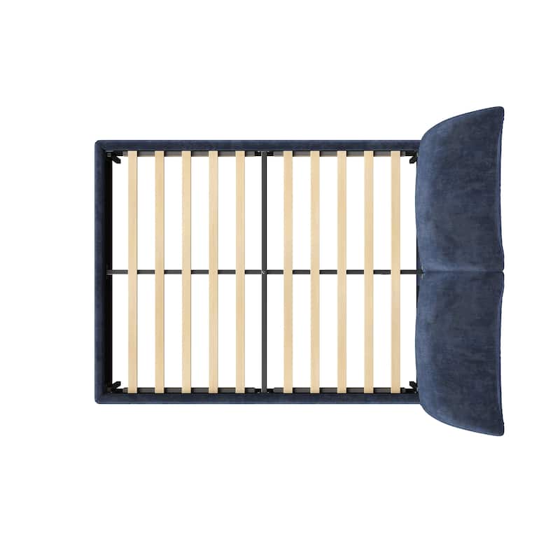 Christopher Knight Home - Julian Modern Fabric Upholstered Bed Frame with Adjustable Cushions and No Box Spring Design