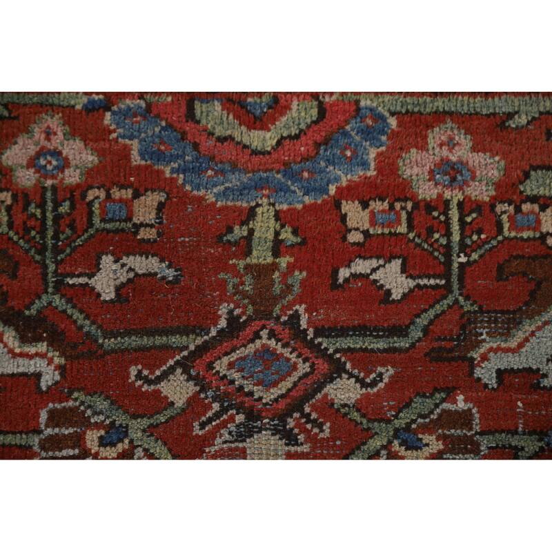 Pre-1900 Antique Mahal Persian Area Rug Handmade Wool Carpet - 7'11"x 11'2"