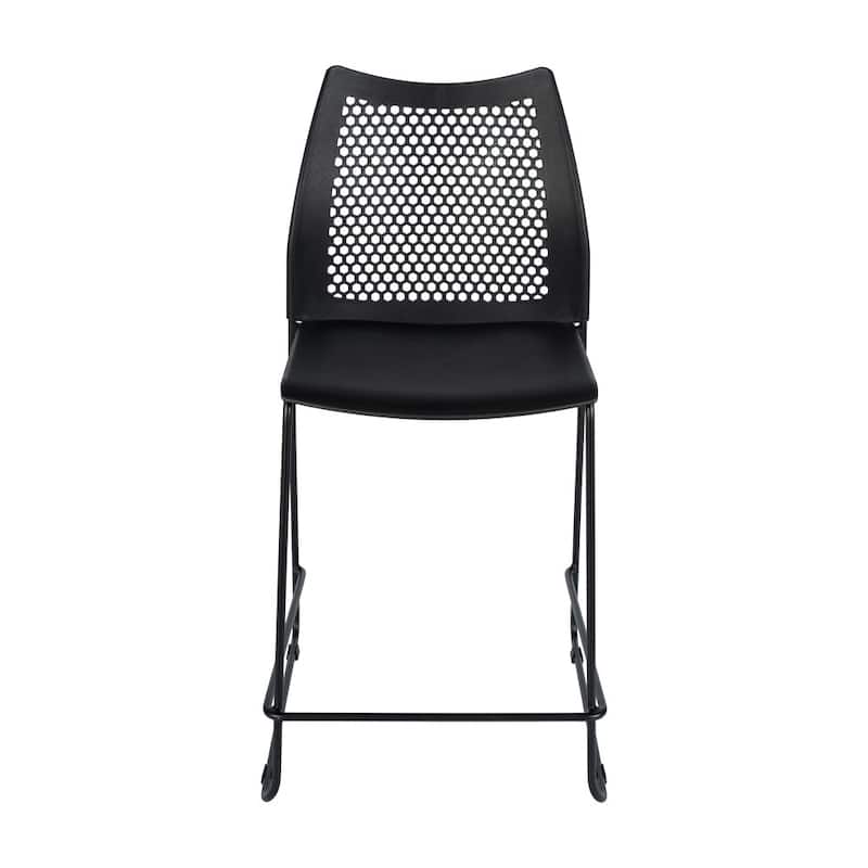 Stackable Sled Base Counterstool with Vented Back and Integrated Footrest - 19.75"W x 22"D x 37.5"H