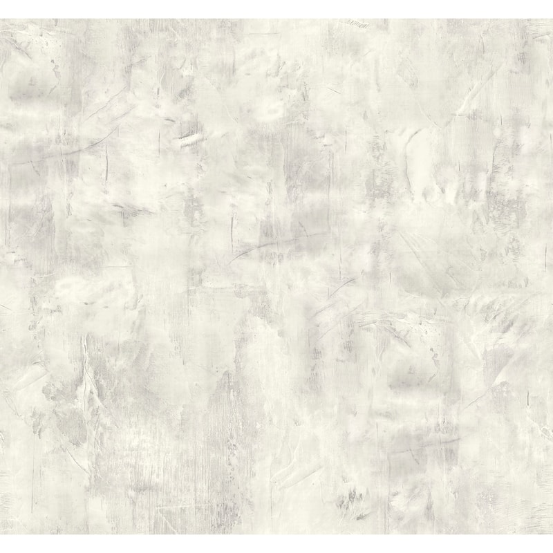 Seabrook Designs Rustic Stucco Faux Unpasted Wallpaper - 27 in. W x 27 ft. L - Metallic Silver and Snowstorm