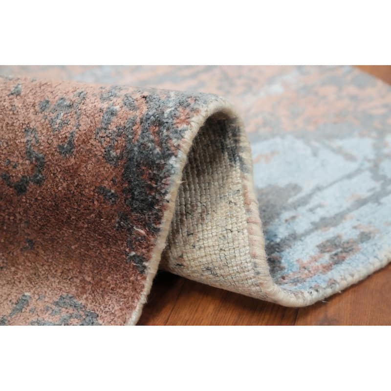 Hand Knotted Oriental Viscose Silk Carpet Modern Animal Pictorial Multi-Colored Abstract Area Rug - 4' 0'' X 2' 0''