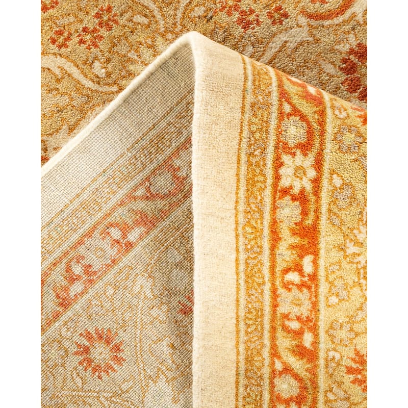 Overton Handknotted Wool Traditional Oriental Ivory Area Rug - 6' x 9'