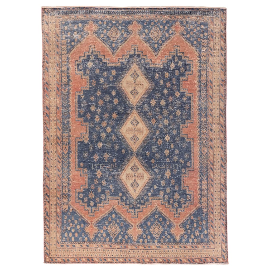 ECARPETGALLERY Hand-knotted Antalya Vintage Navy Wool Rug - 4'11 x 6'11