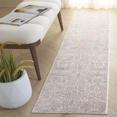 Martha Stewart by SAFAVIEH Ammaria Vintage Rug - Light Grey/Beige - 2' 6" x 10'