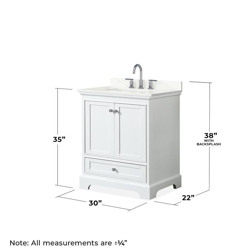 Wyndham Collection WCS202030S-QTZ-US3M24 Deborah 30" Free Standing