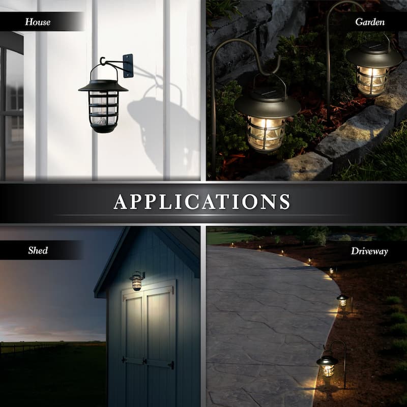 Black Aluminum Nottingham Solar Hanging Coach Light