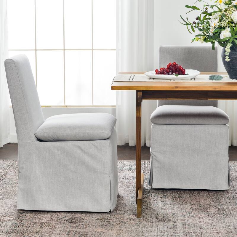 KINWELL Performance Fabric Slipcover Dining Chair Side Chair With Casters
