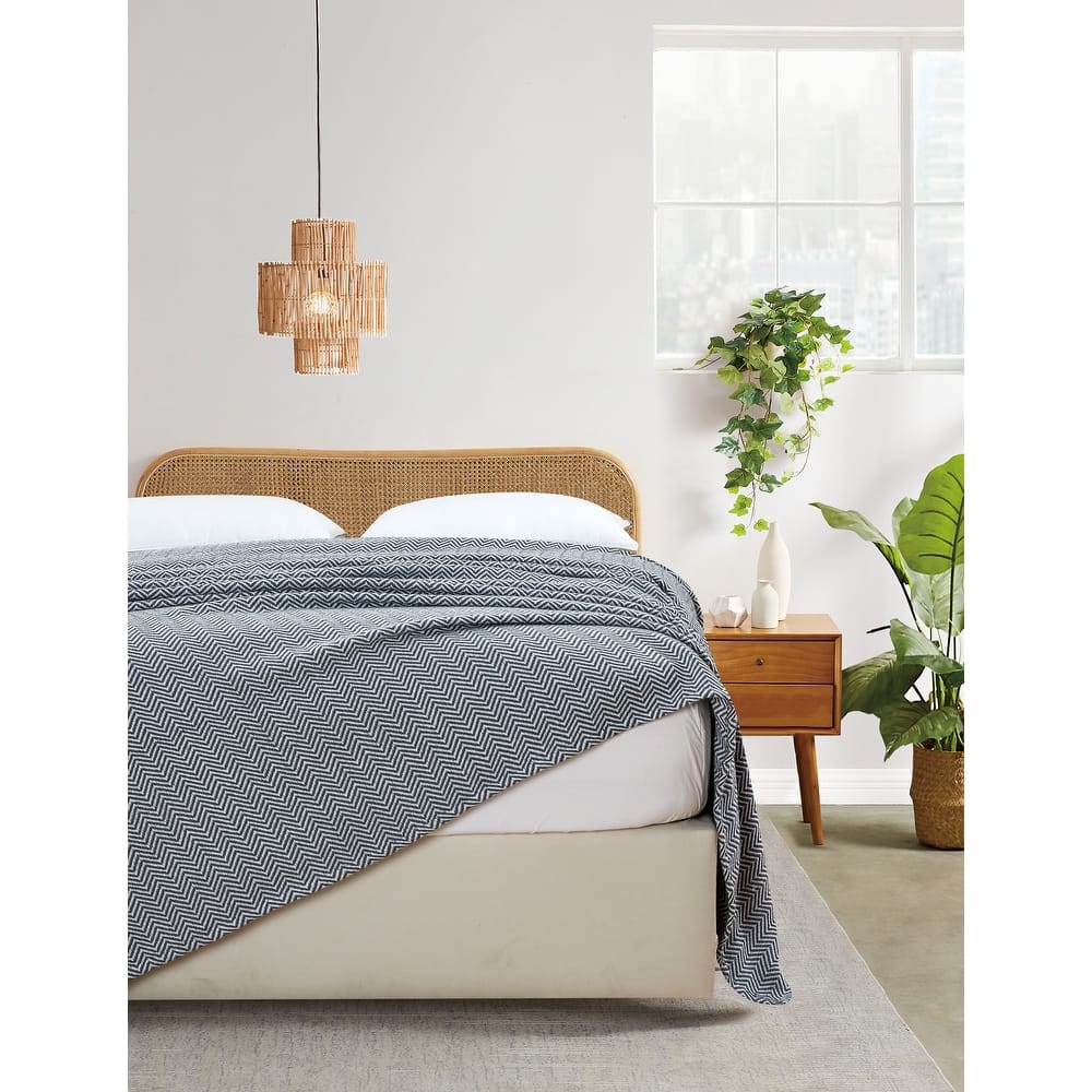 Melange Home Everyday Blanket Yarn Dyed Herringbone Cotton Blanket