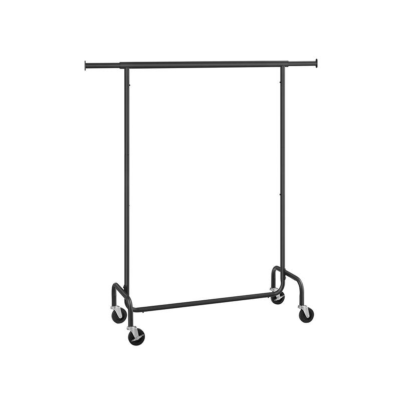 Rolling Clothes Rack with Sturdy Steel Tubes and Extra Load Capacity 2 Lockable Casters - 43.3" x 17.7" x 63" - Black