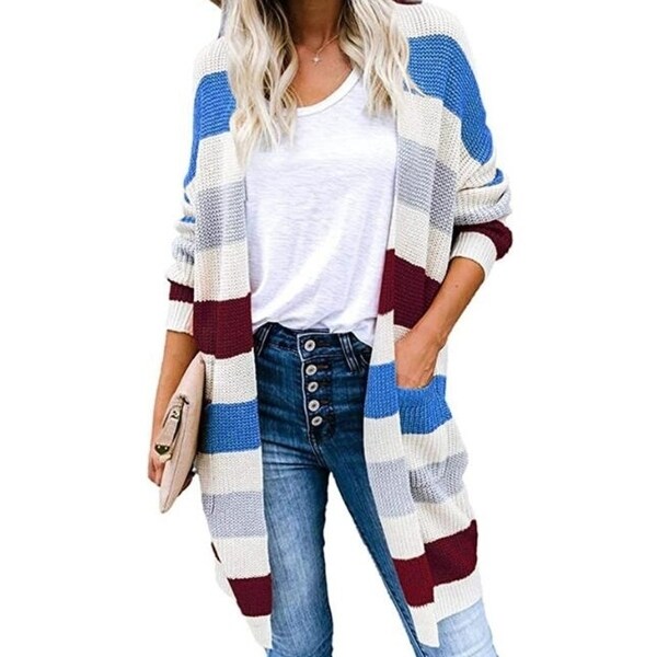 striped womens cardigan