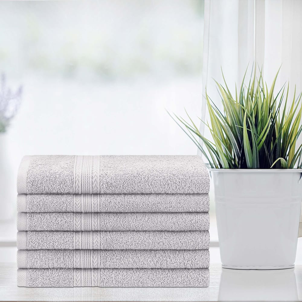 Eco-Friendly Sustainable Cotton Hand Towel by Superior (Set of 6)