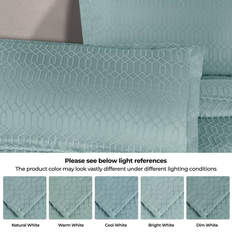 Superior Remi Jacquard Geometric Fringe Cotton Blend Bedspread Set